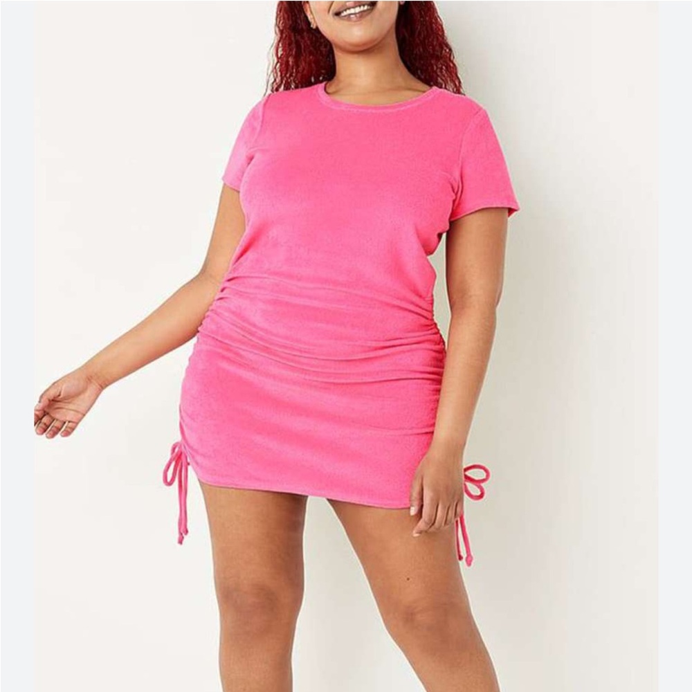 PINK Ruched Side Dress